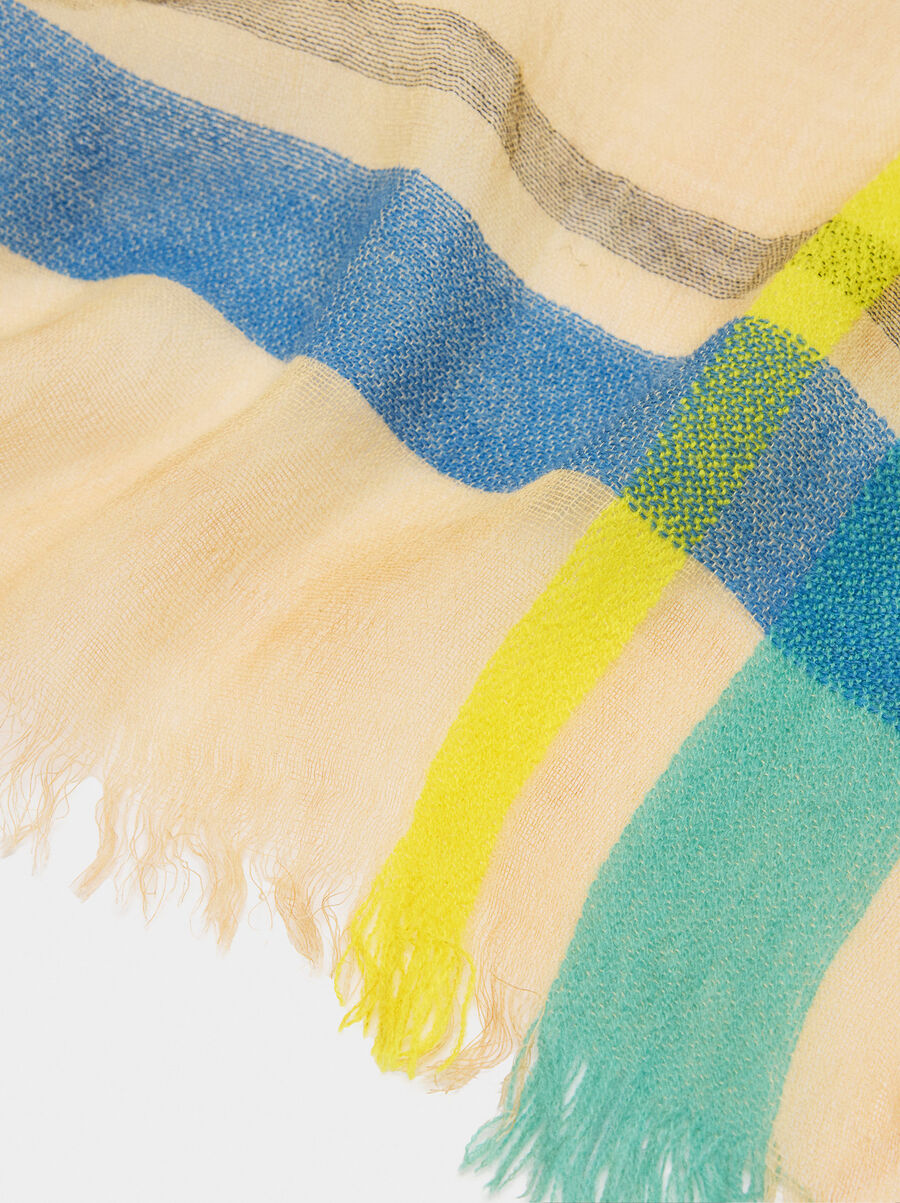 Printed pashmina with wool blended