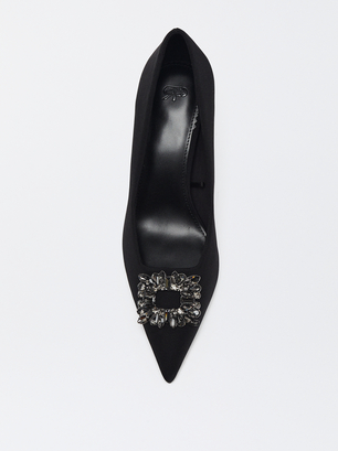 Heeled Shoe With Adornment, Black, hi-res