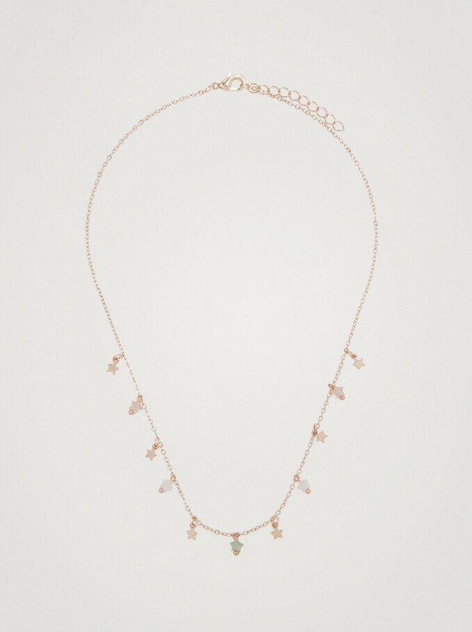 Necklace With Stone And Stars, Orange, hi-res