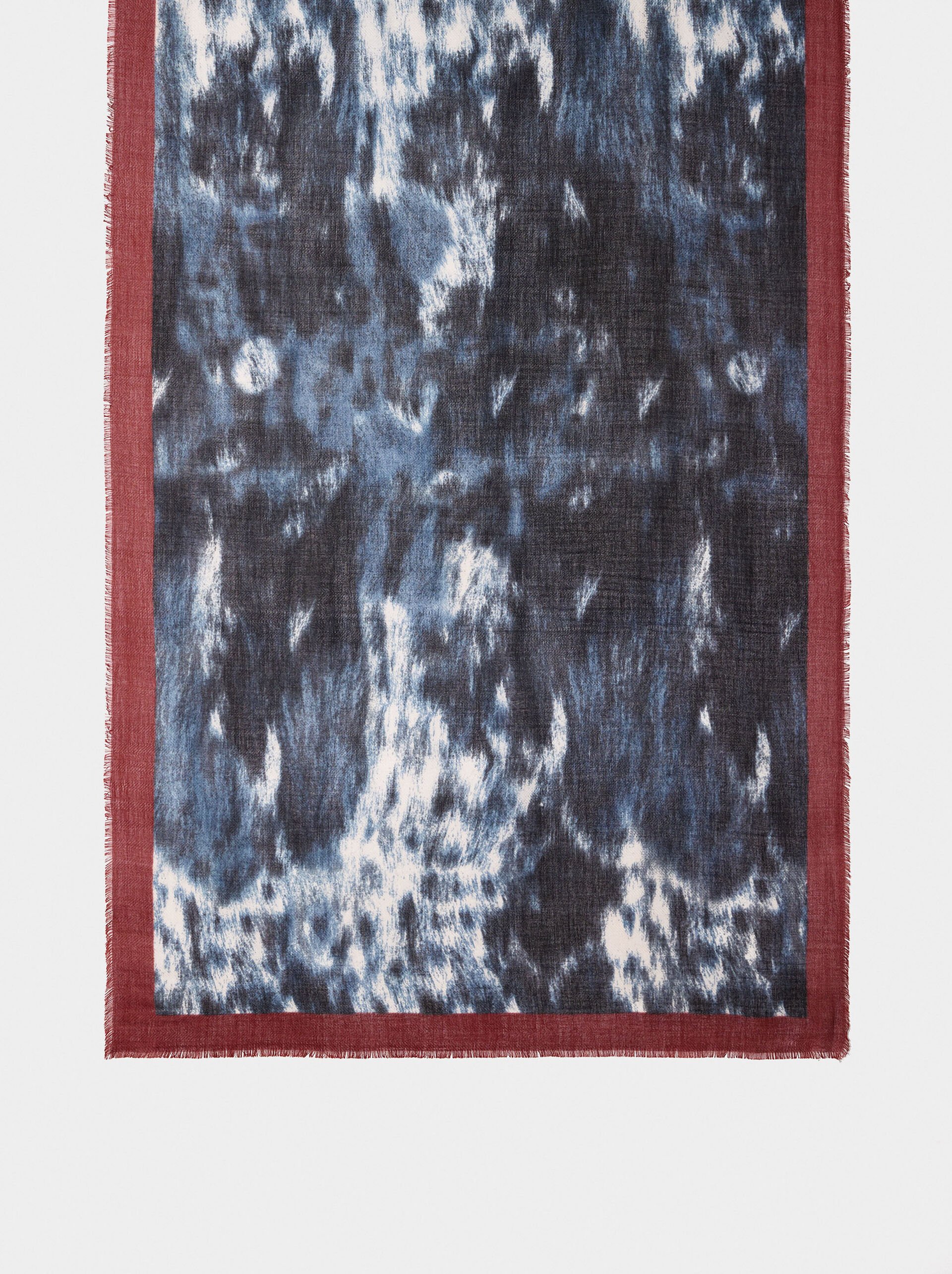 Printed scarf with wool image number 2.0