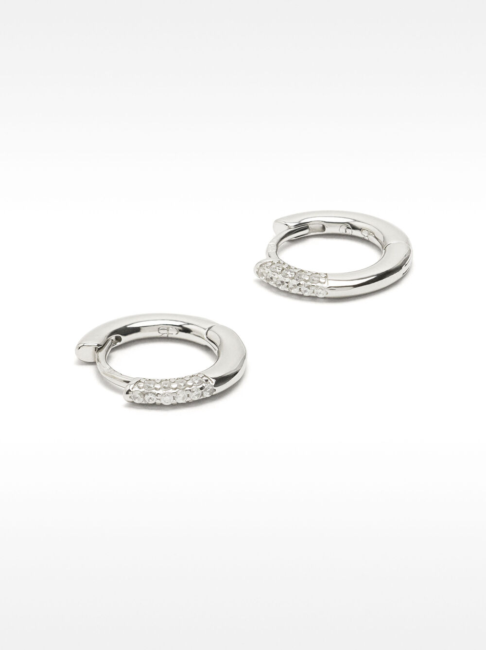 Hoop earrings with zirconia - 925 sterling silver