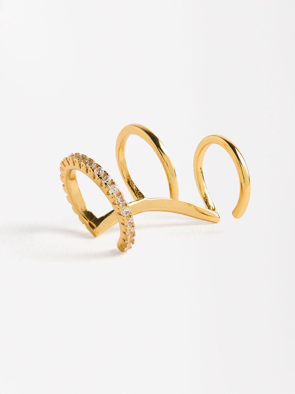 Earcuff with zirconia - 925 sterling silver