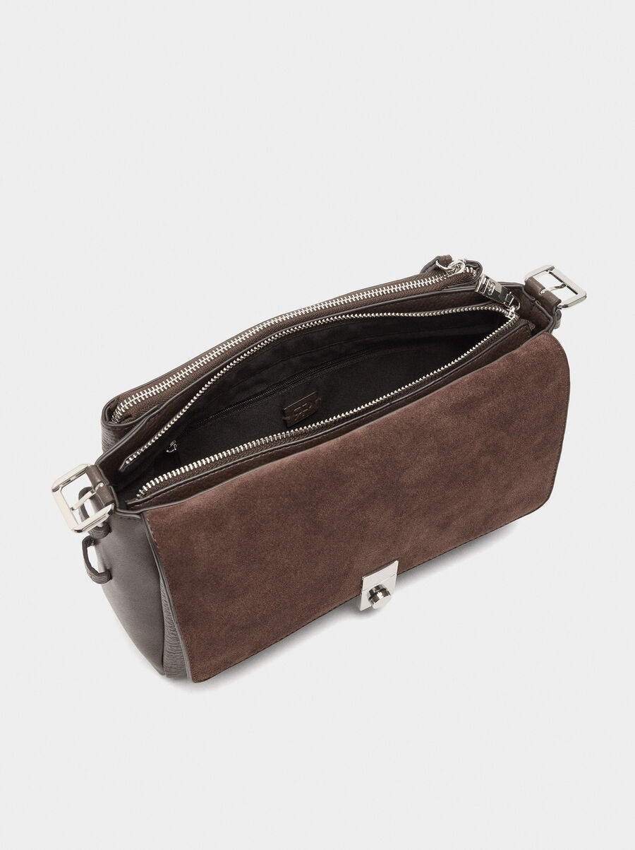 Bolso bandolera con piel