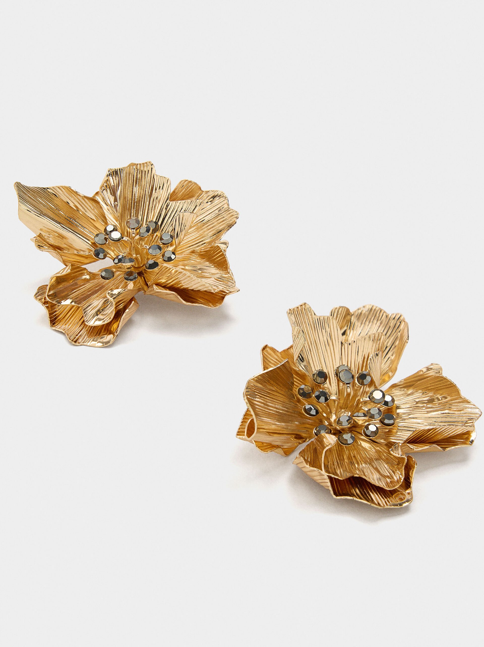 Maxi flower earrings with crystals image number 2.0