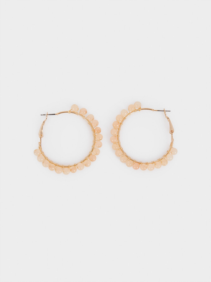 Hoop Earrings With Stones, , hi-res