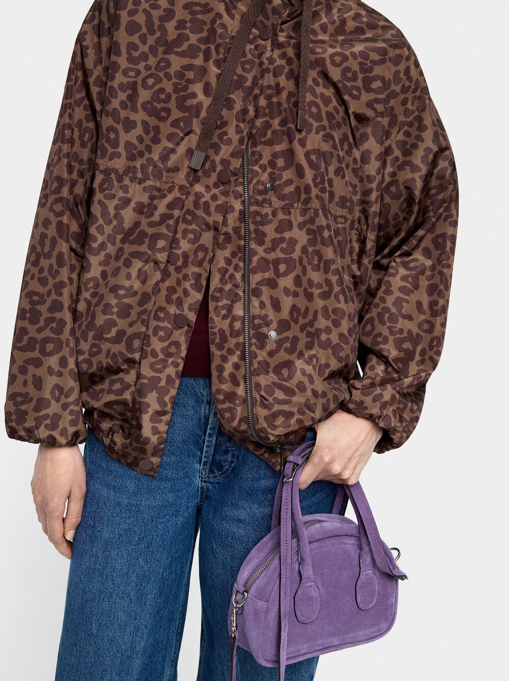 Printed parka with hood