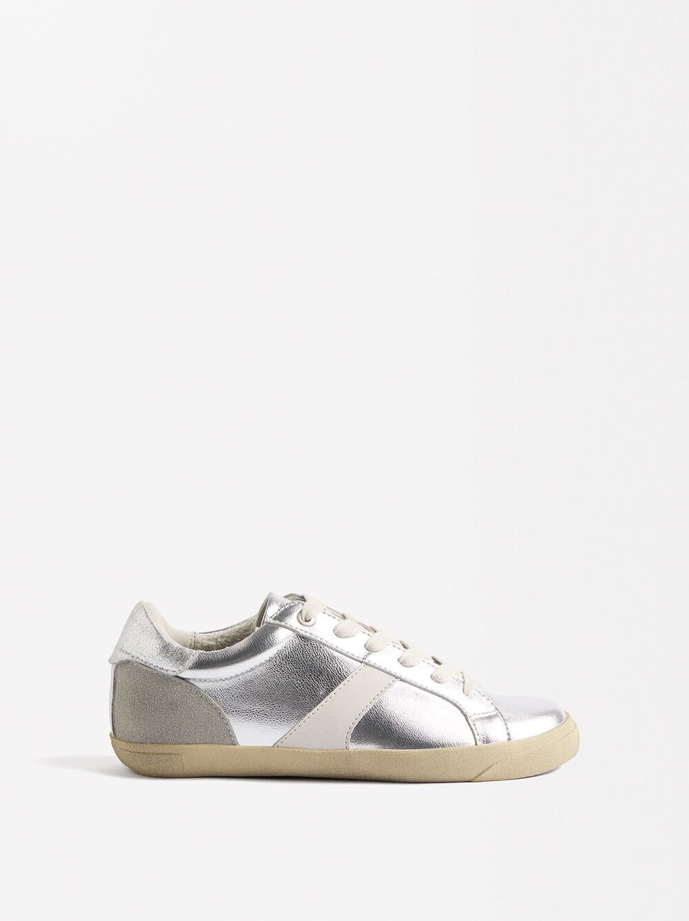 Metallic contrast sneakers
