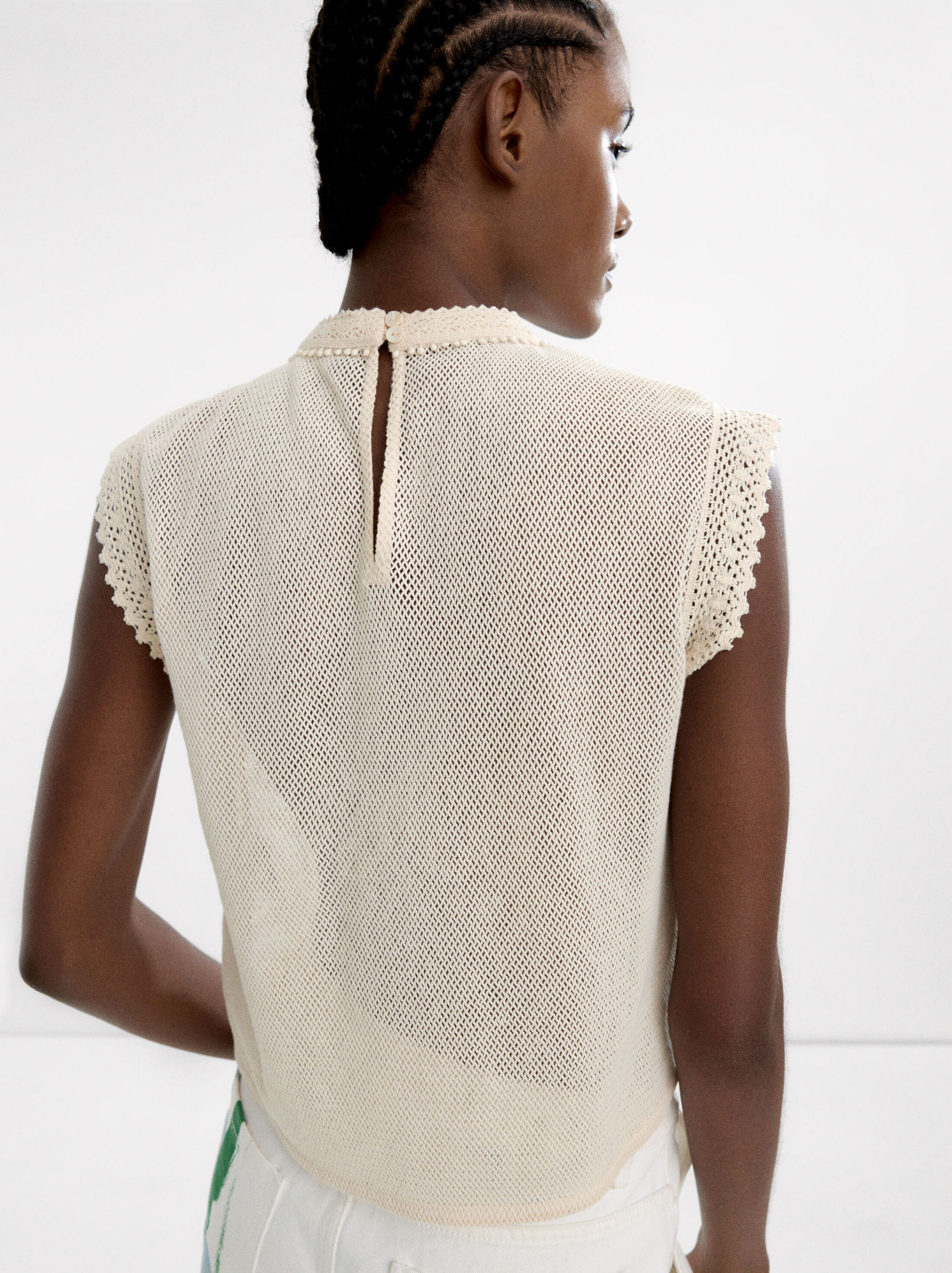 100% cotton crochet top image number 3.0