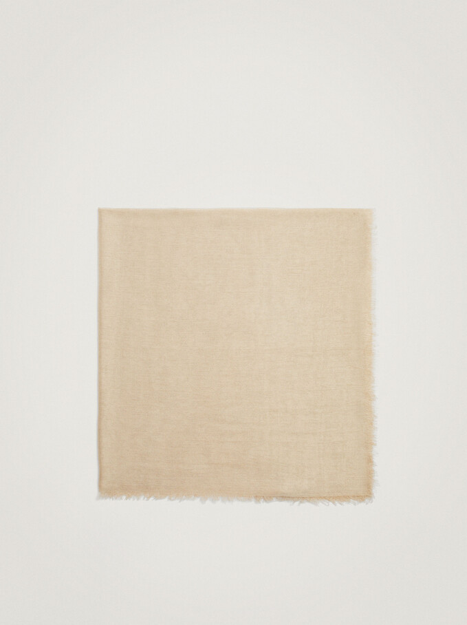Foulard Pashmina Uni, Beige, hi-res