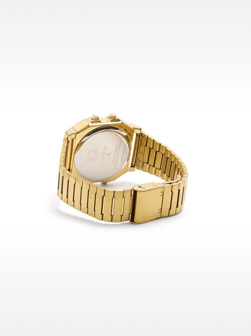 Digital watch with stainless steel bracelet