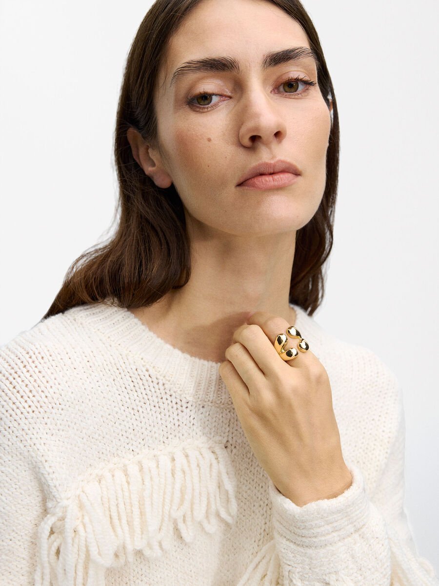 Open ring with double effect