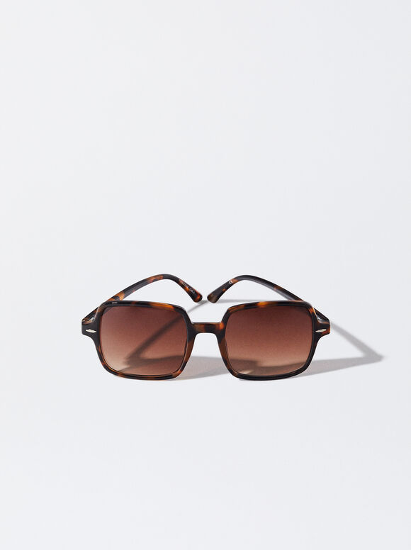 Square Sunglasses, Brown, hi-res