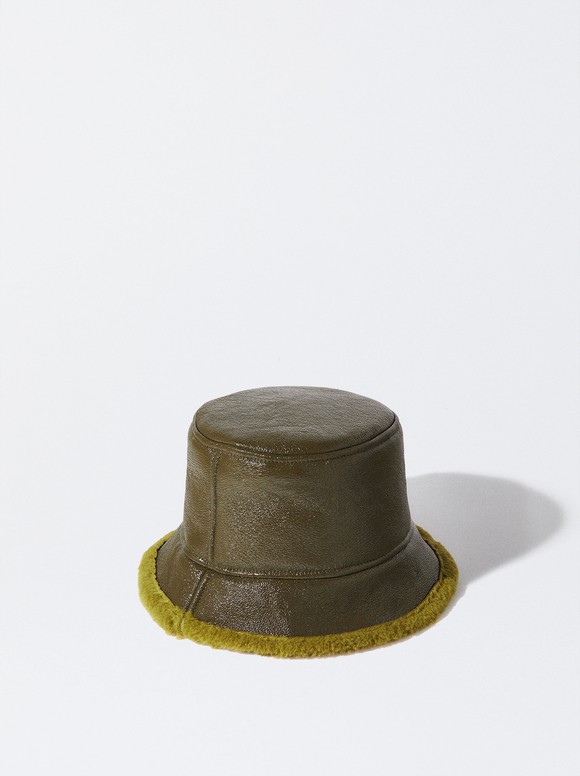 Waterproof Patent Bucket Hat, Green, hi-res