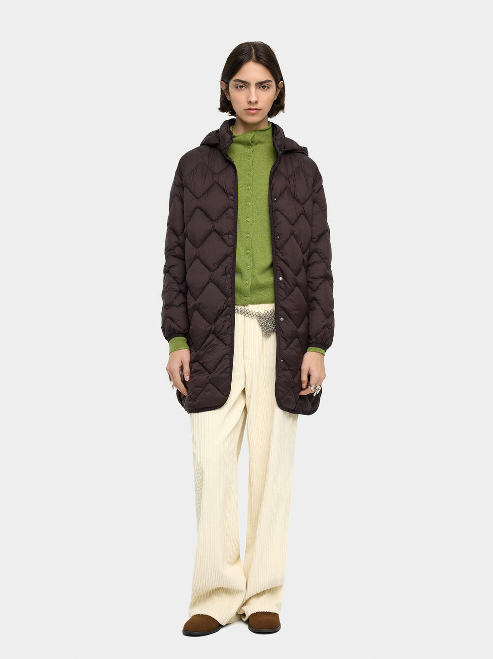 Abrigo largo acolchado