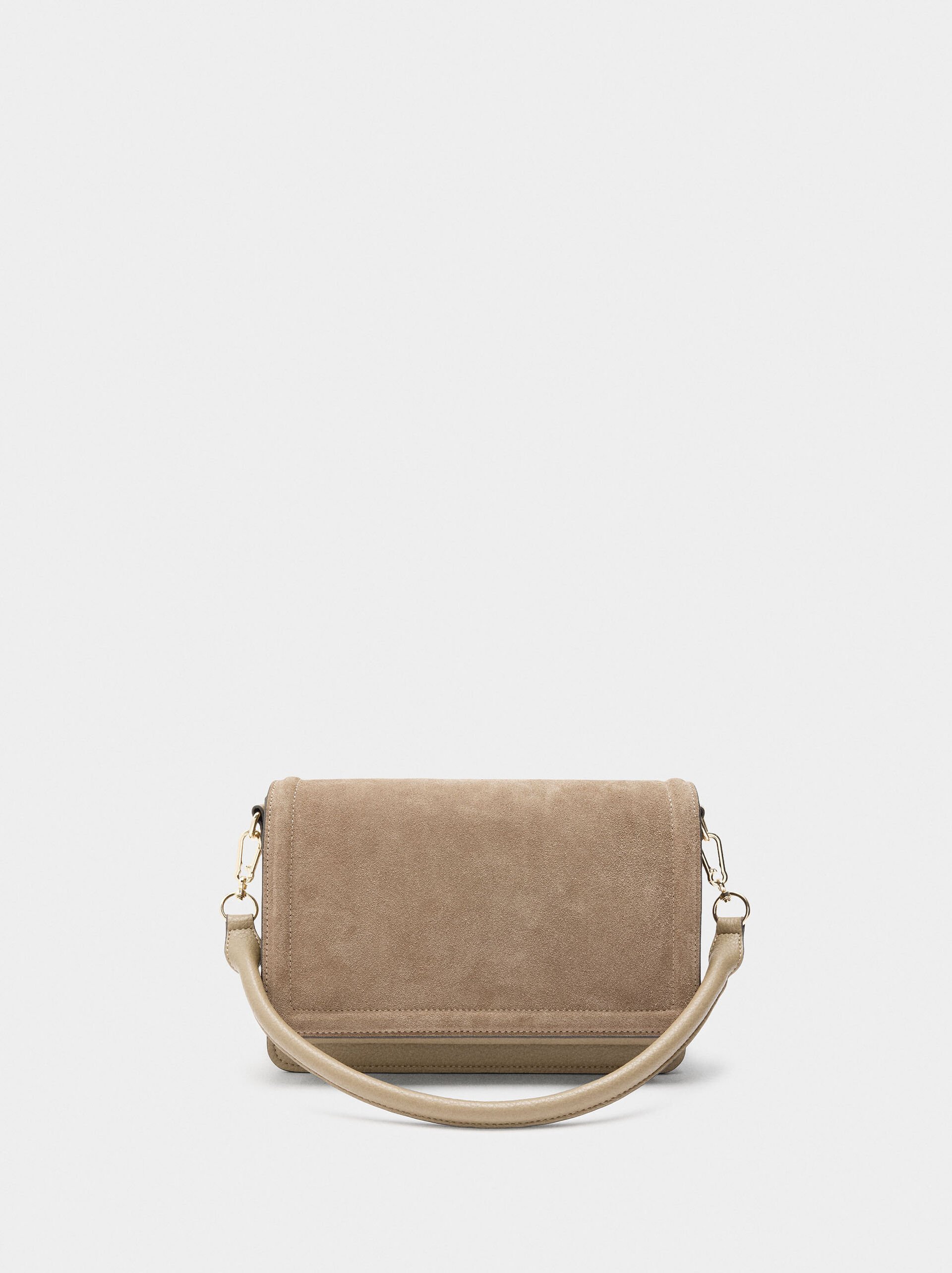 Crossbody bag with flap and leather details image number 0.0