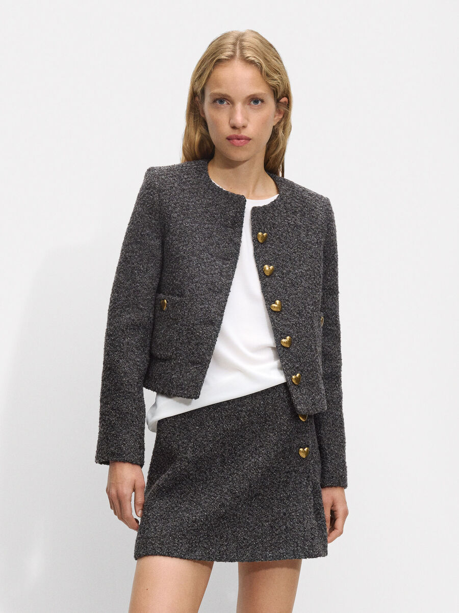 Skirt with heart buttons