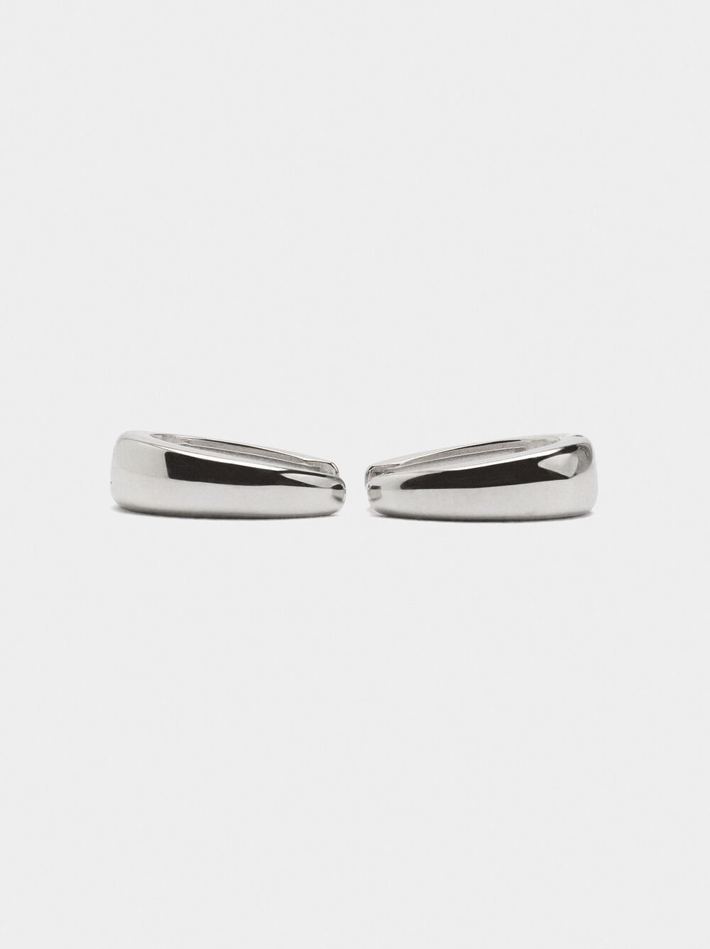 Elongated hoop earrings - stainless steel