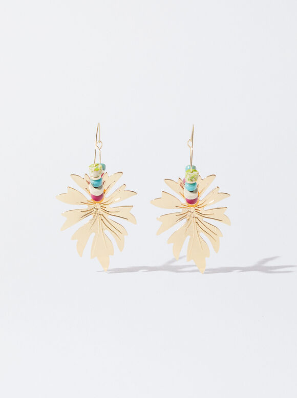 Créoles Avec Feuille, Multicolore, hi-res