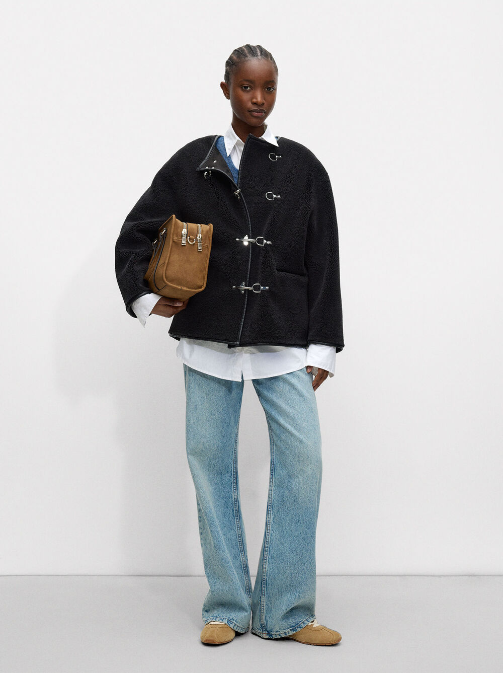 Faux fur effect coat