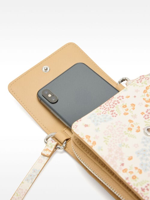 Phone bag with floral print