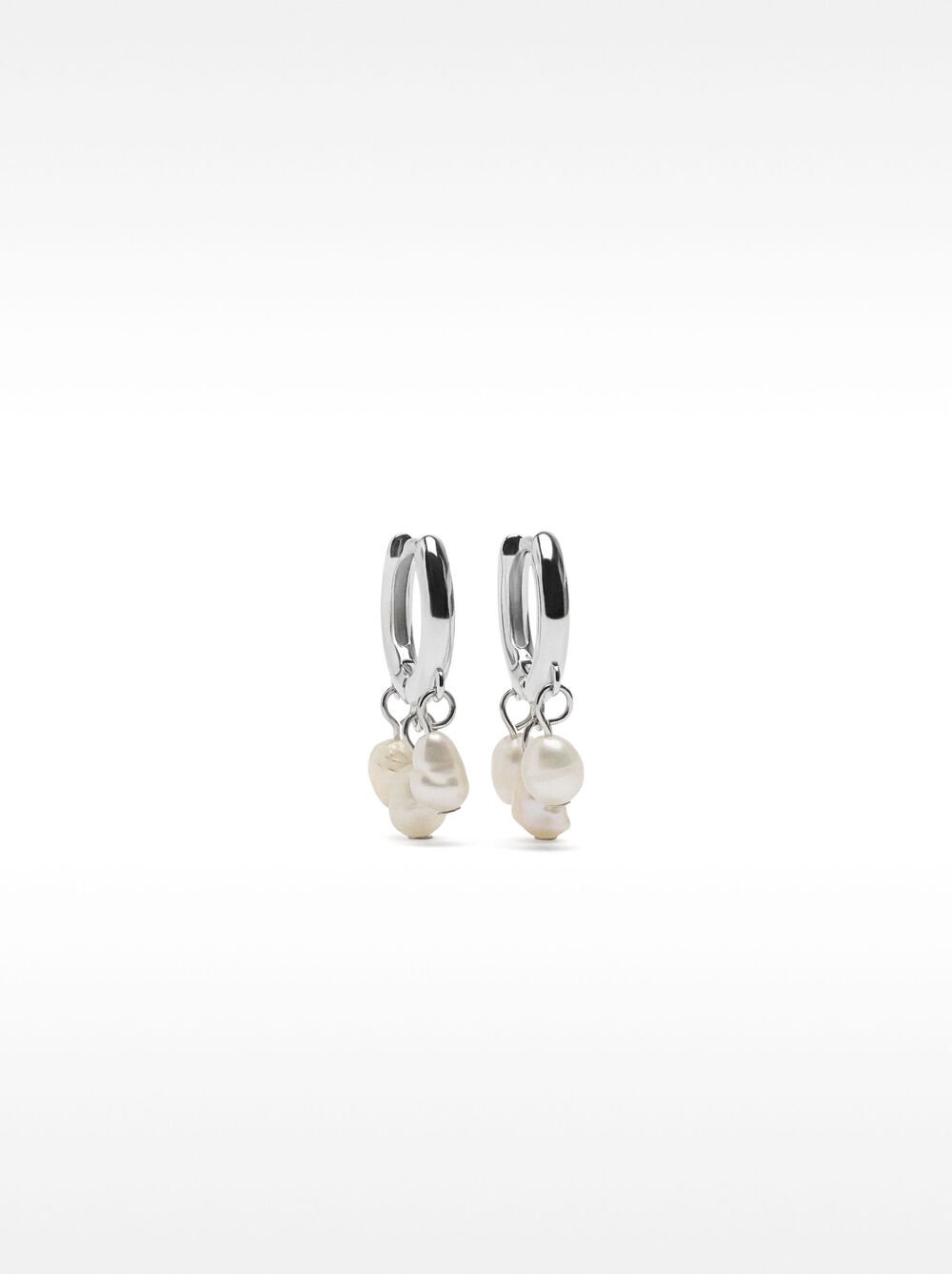 Hoop earrings with pearls - 925 sterling silver
