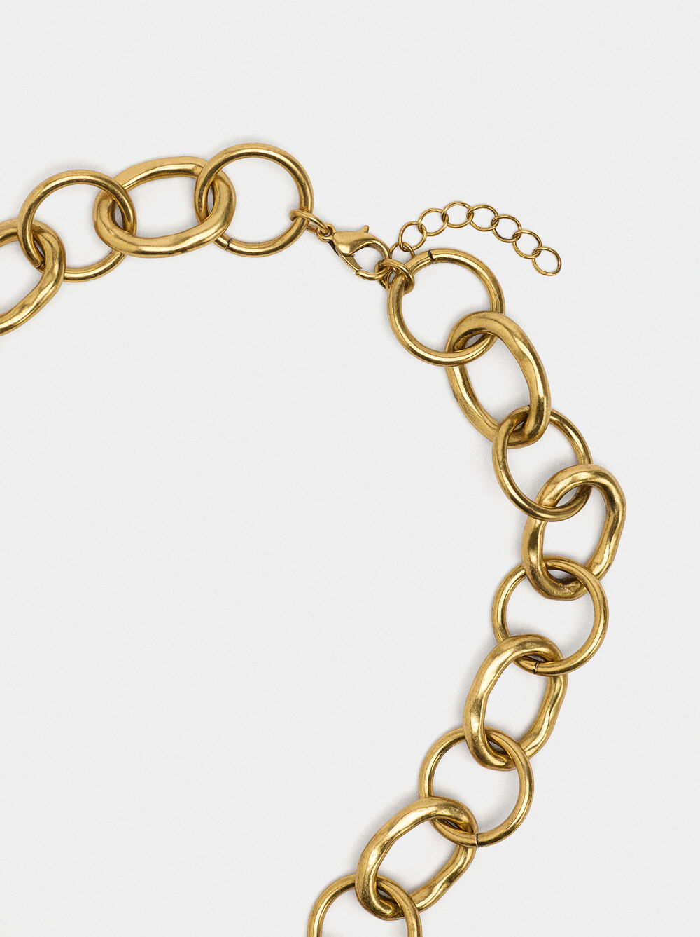 Necklace with dangling stone hoop earrings