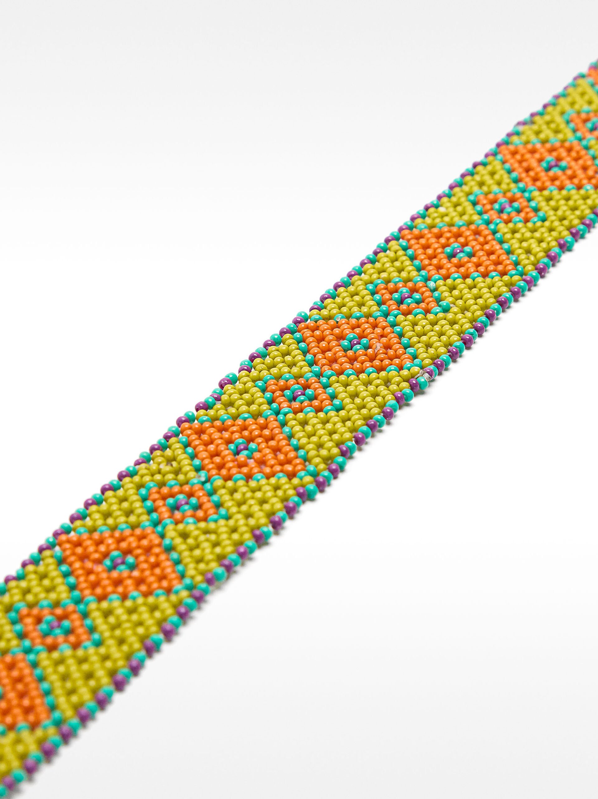 Rhombus choker with beads image number 2.0