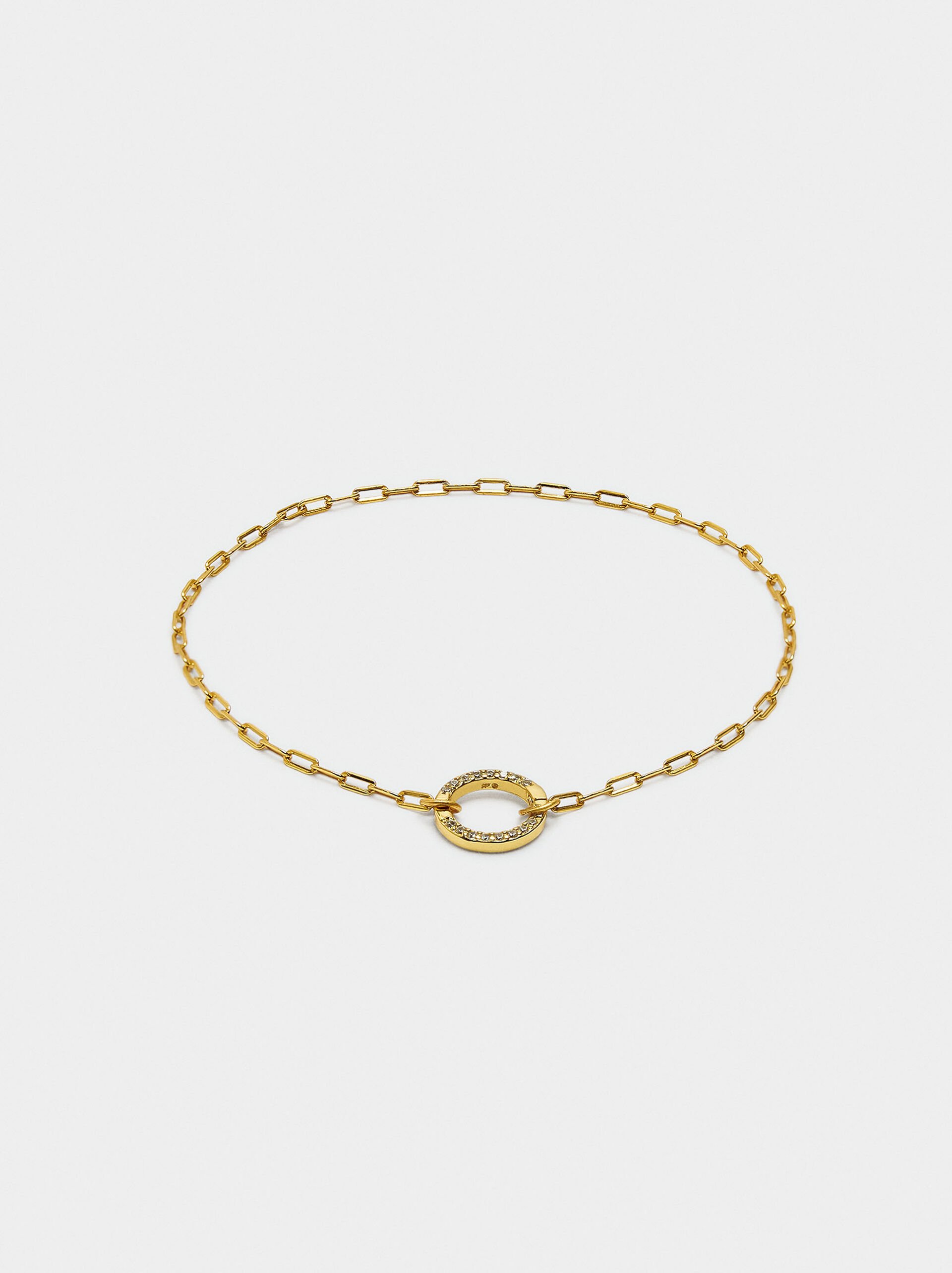 Pendant link bracelet with zirconias - 925 sterling silver image number 0.0
