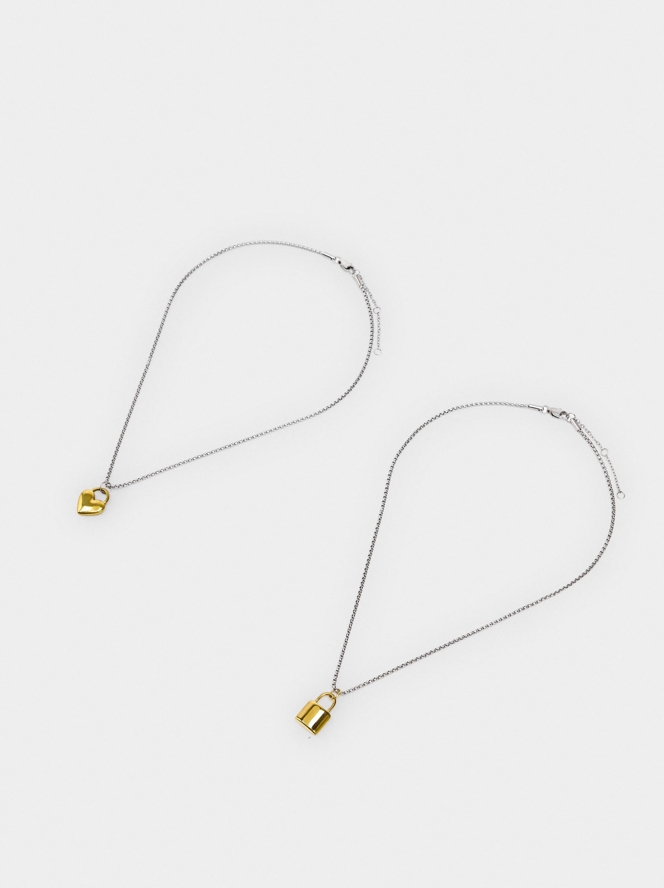 Set collarets cor i cadenat - acer inoxidable image number 2.0