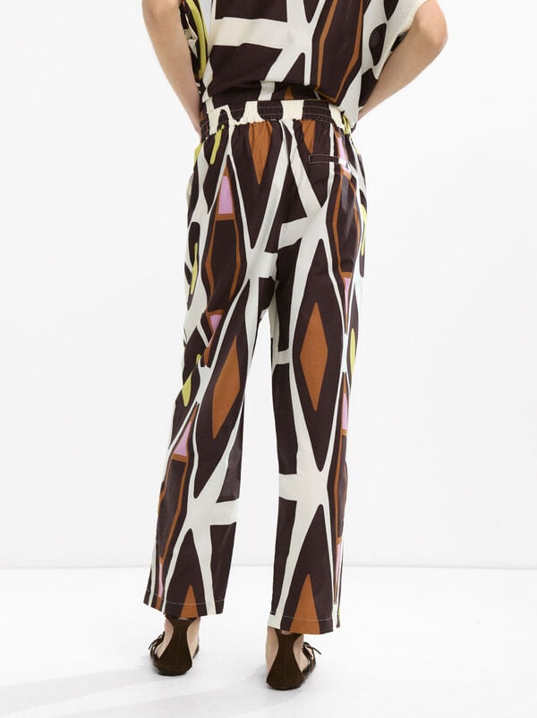 100% cotton printed trousers