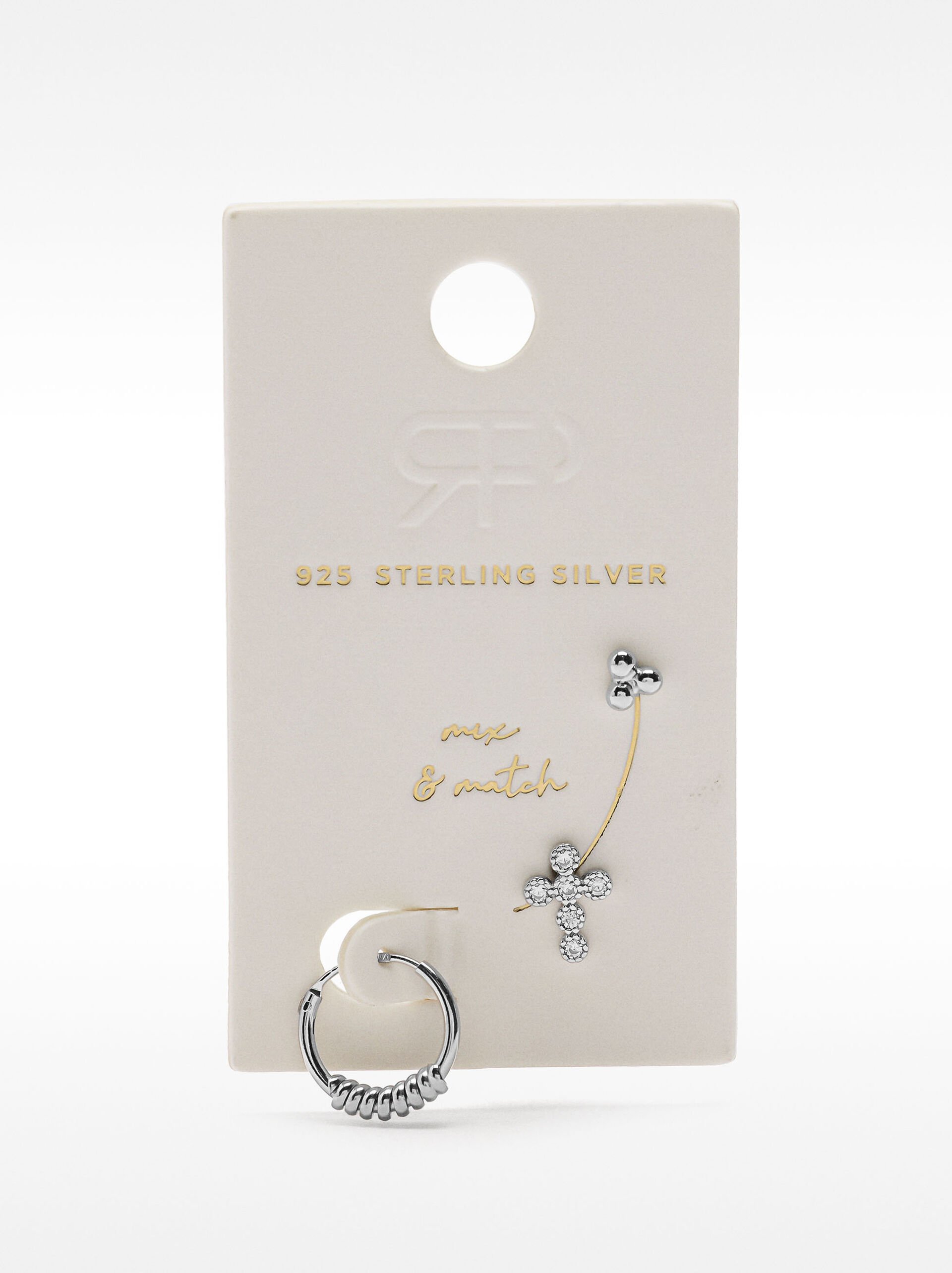 Set of earrings with crystals - 925 sterling silver image number 4.0
