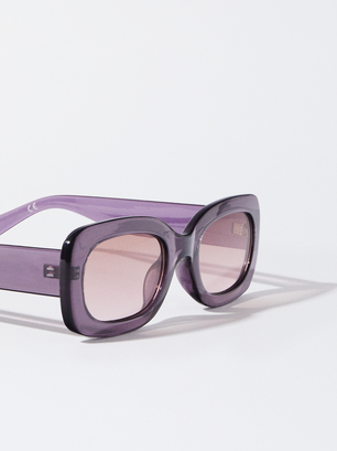 Quadratische Sonnenbrille, Violett, hi-res