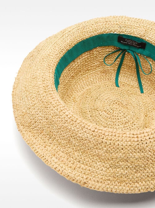 Chapeau en paille avec texte
