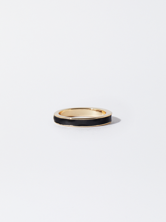 Enamel Ring, Black, hi-res