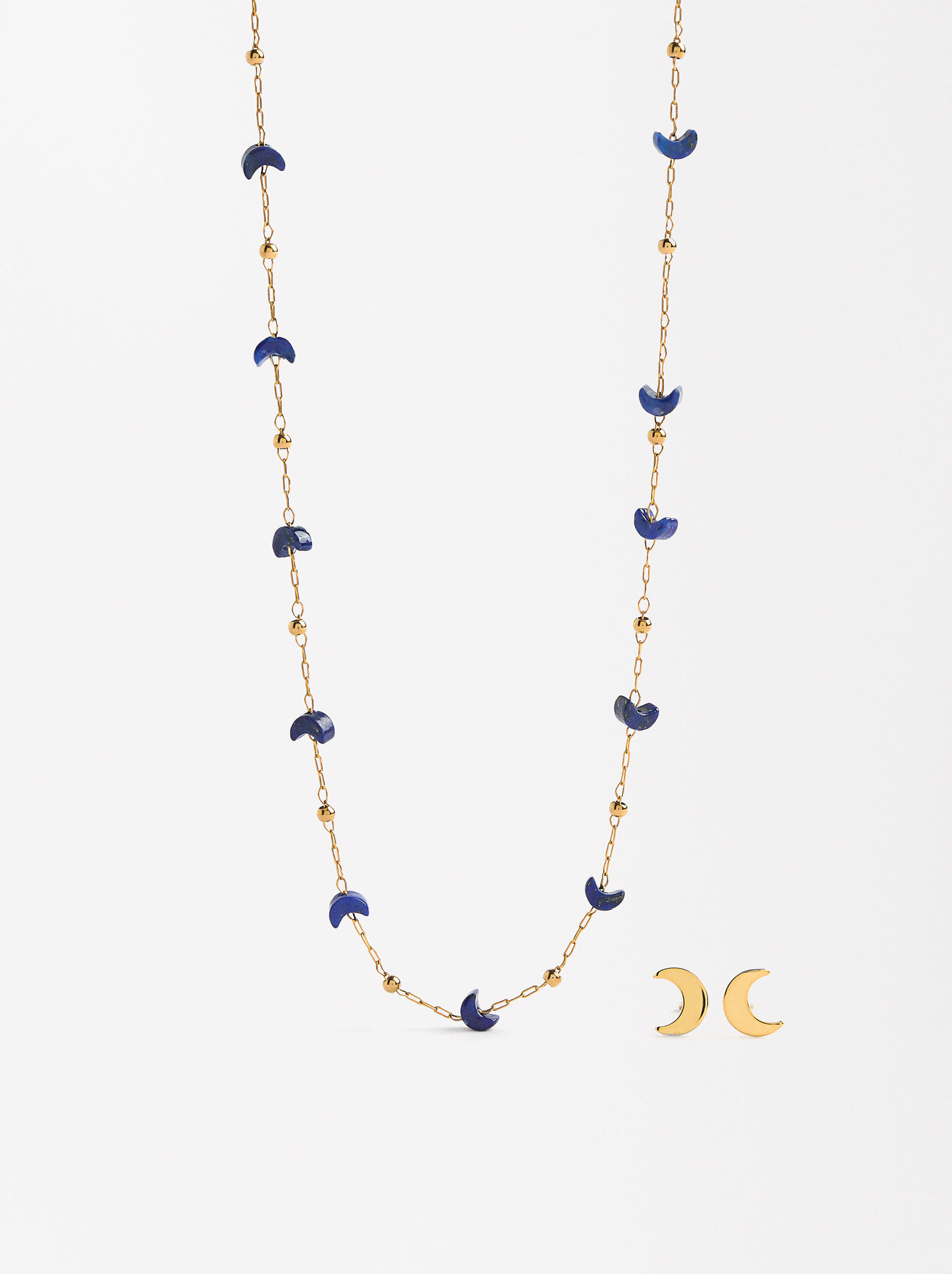 Set collar y pendientes lunas y estrellas - Acero inoxidable image number 0.0