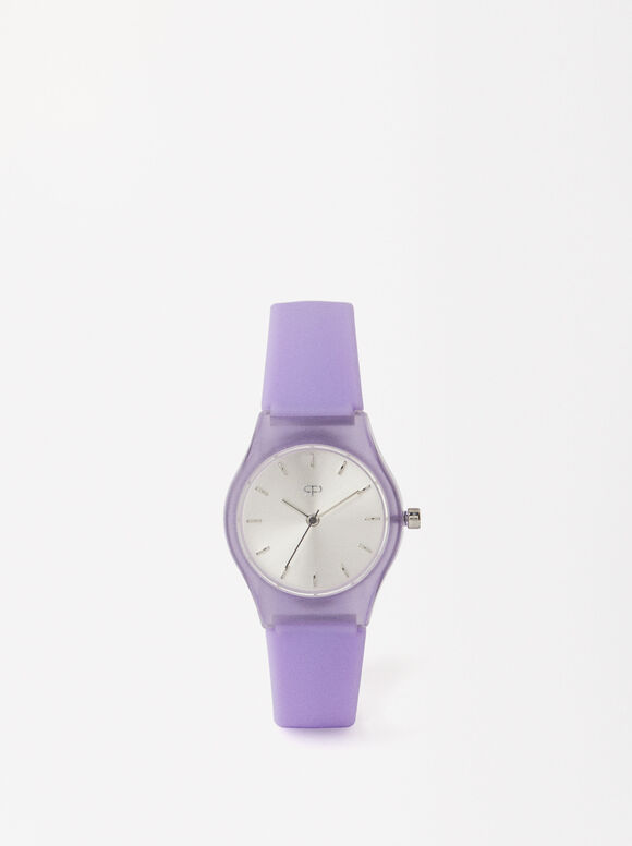 Uhr Mit Armband Aus Silikon, Violett, hi-res
