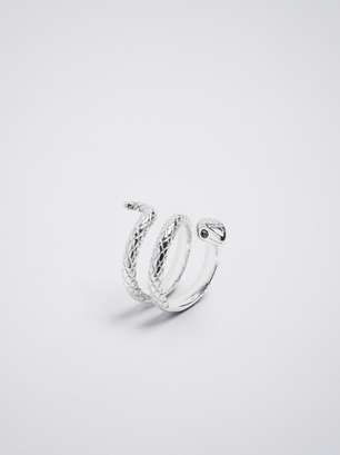 Stainless Steel Ring With Snake, , hi-res