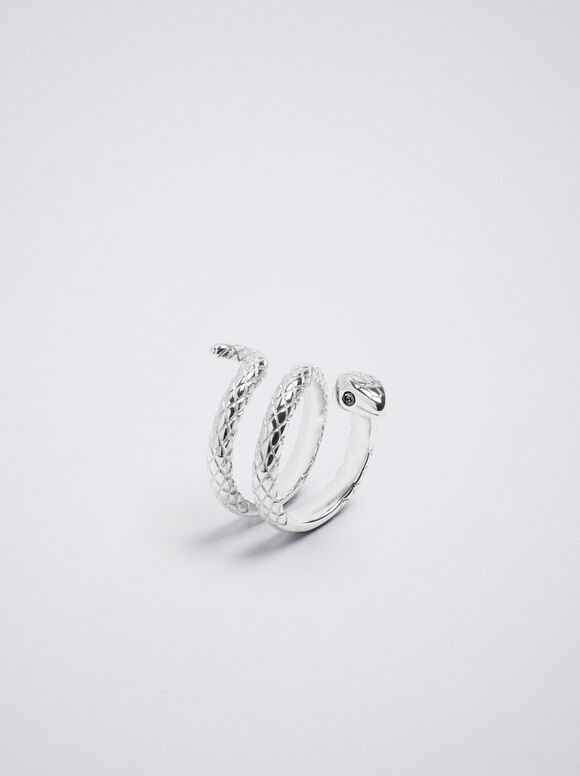 Stainless Steel Snake Ring, Silver, hi-res