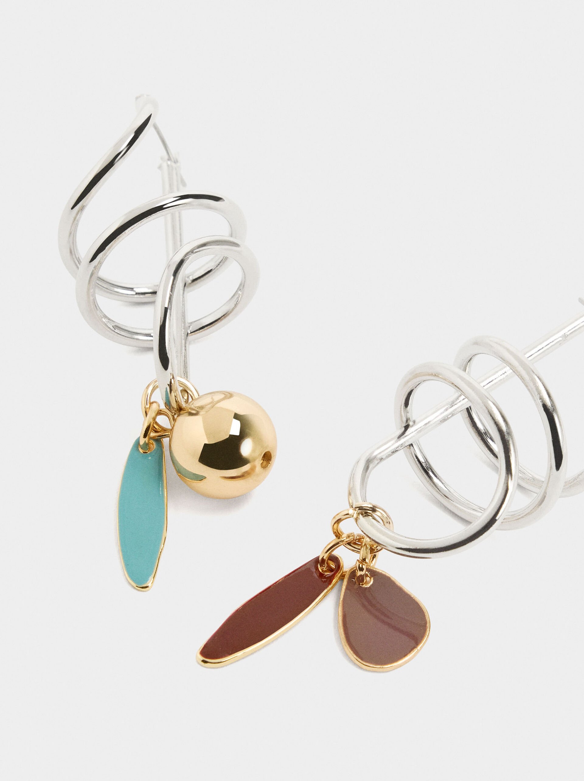 Spiral drop earrings with enamel image number 2.0