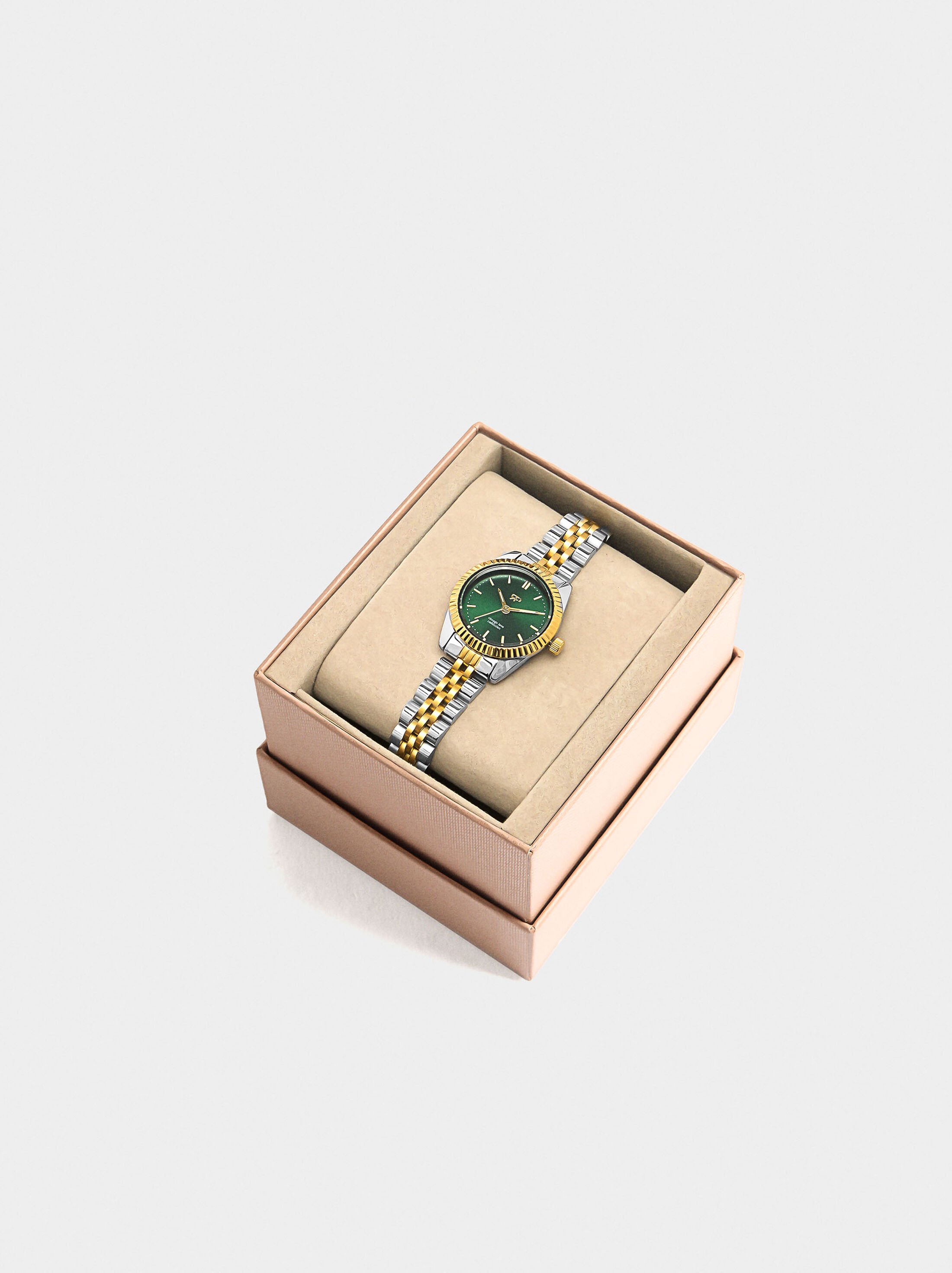 Bicolor watch with stainless steel bracelet image number 3.0