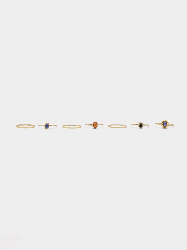 Set de bagues avec pierres
