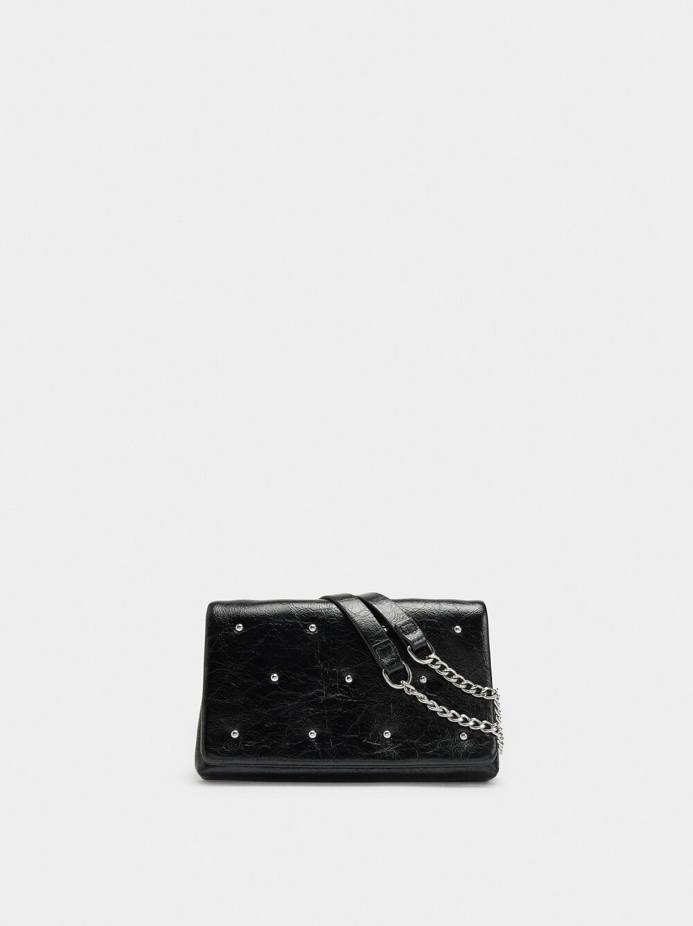 Double shoulder bag with studs