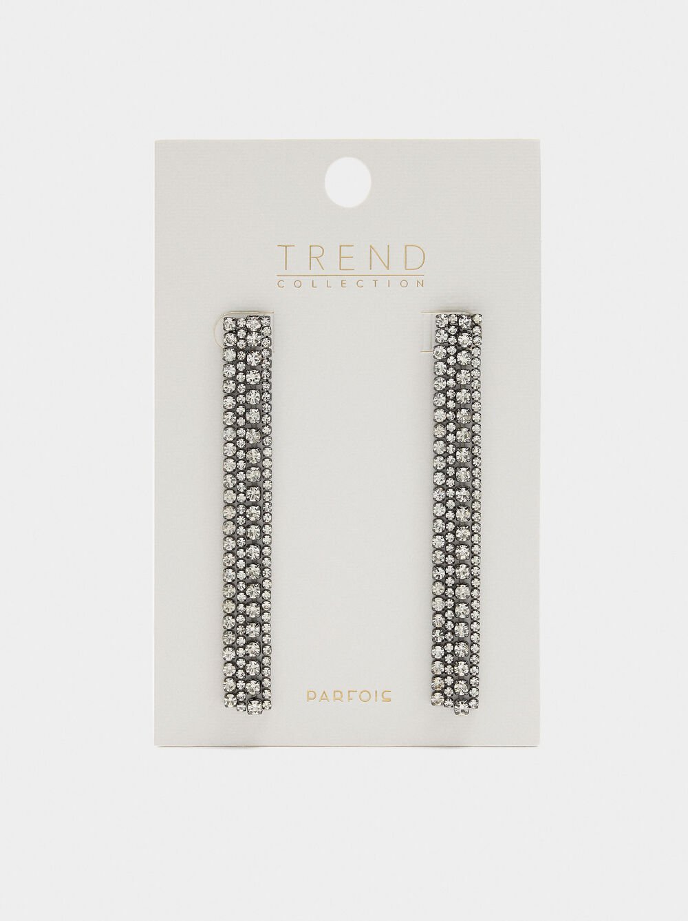 Long chain earrings with crystals