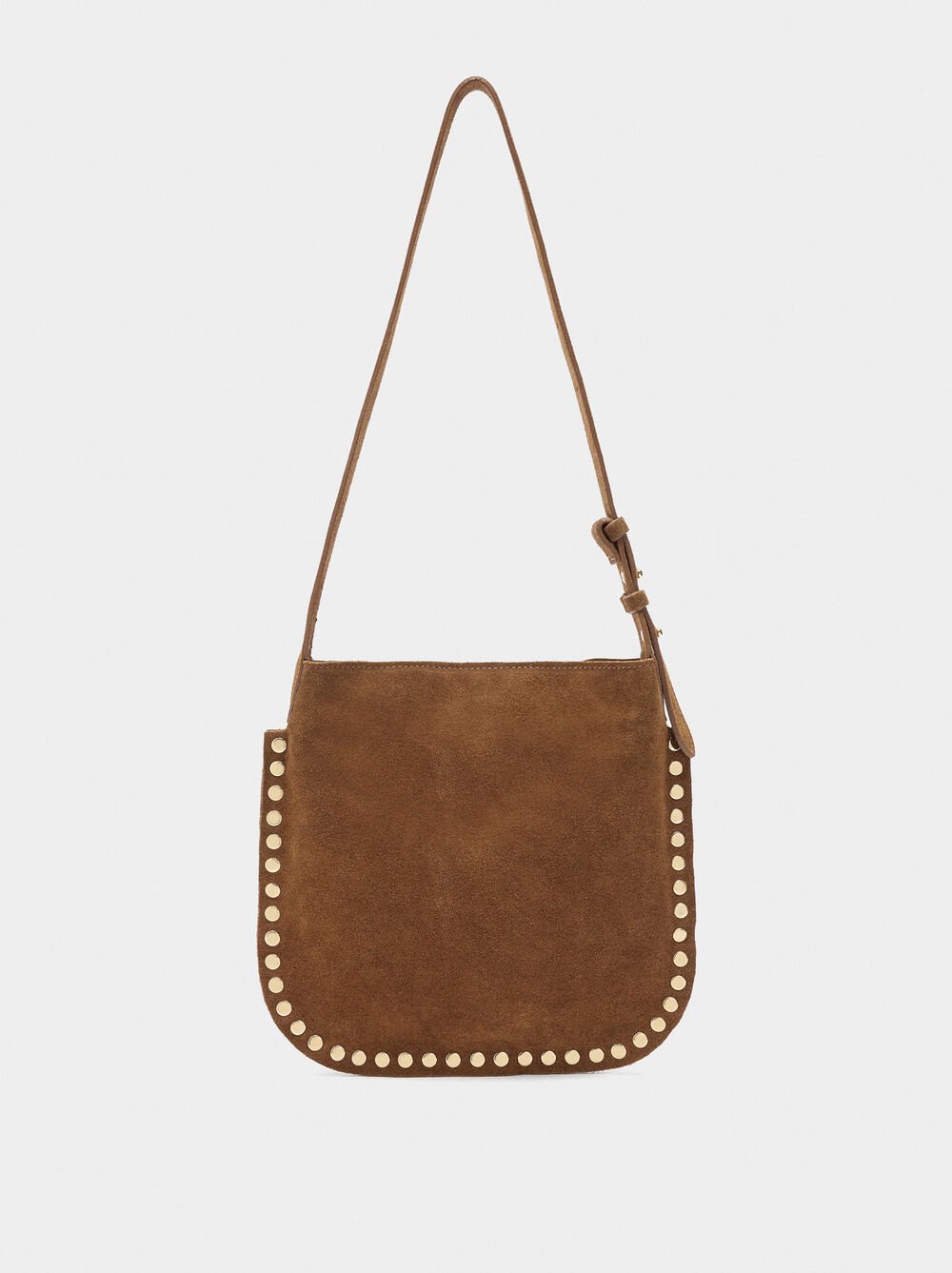 Leather crossbody bag with studs