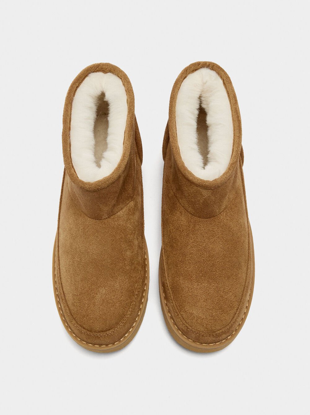 Leather-effect ankle boots with lining