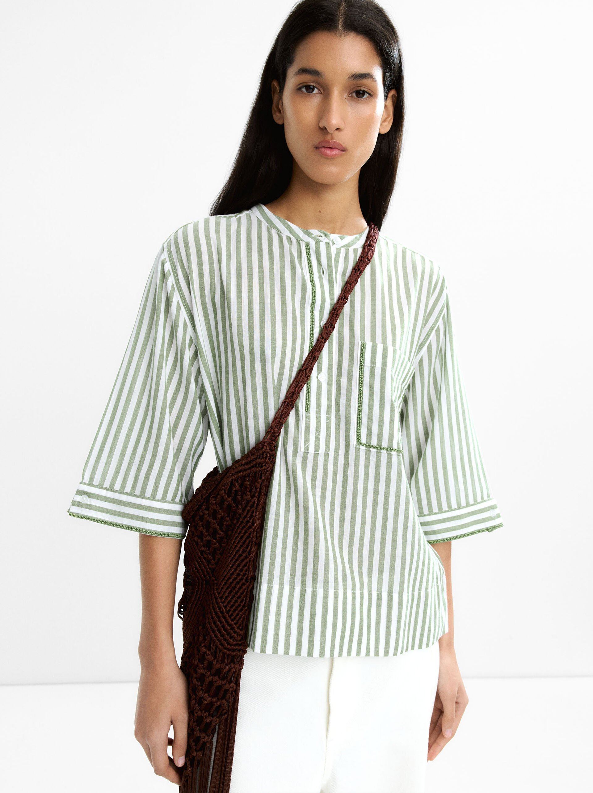 100% cotton striped shirt image number 0.0