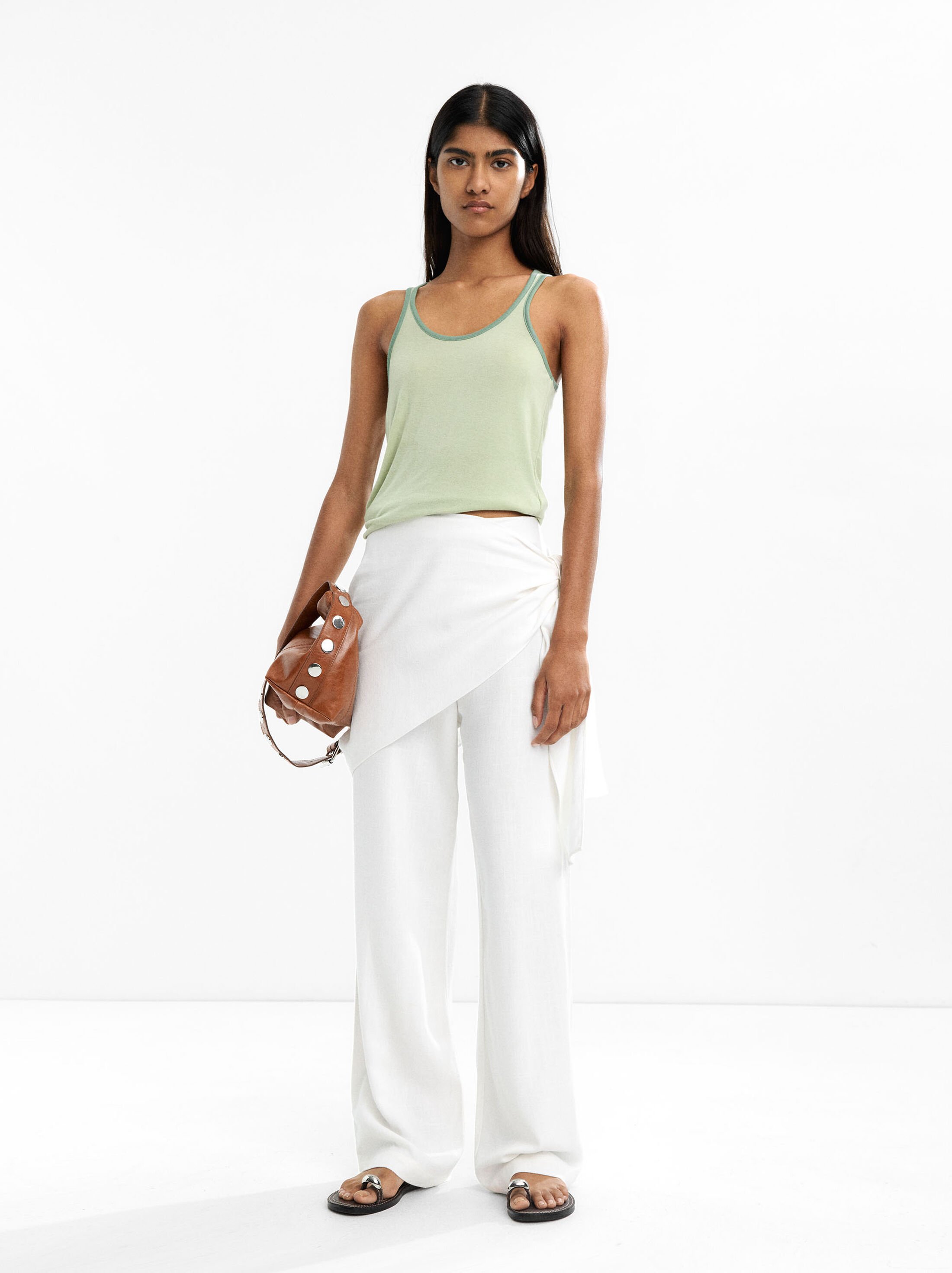 Wrap trousers with a knot image number 0.0