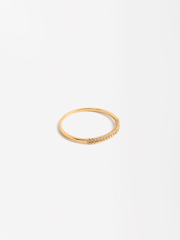 Ring with zirconia - STERLING SILVER 925