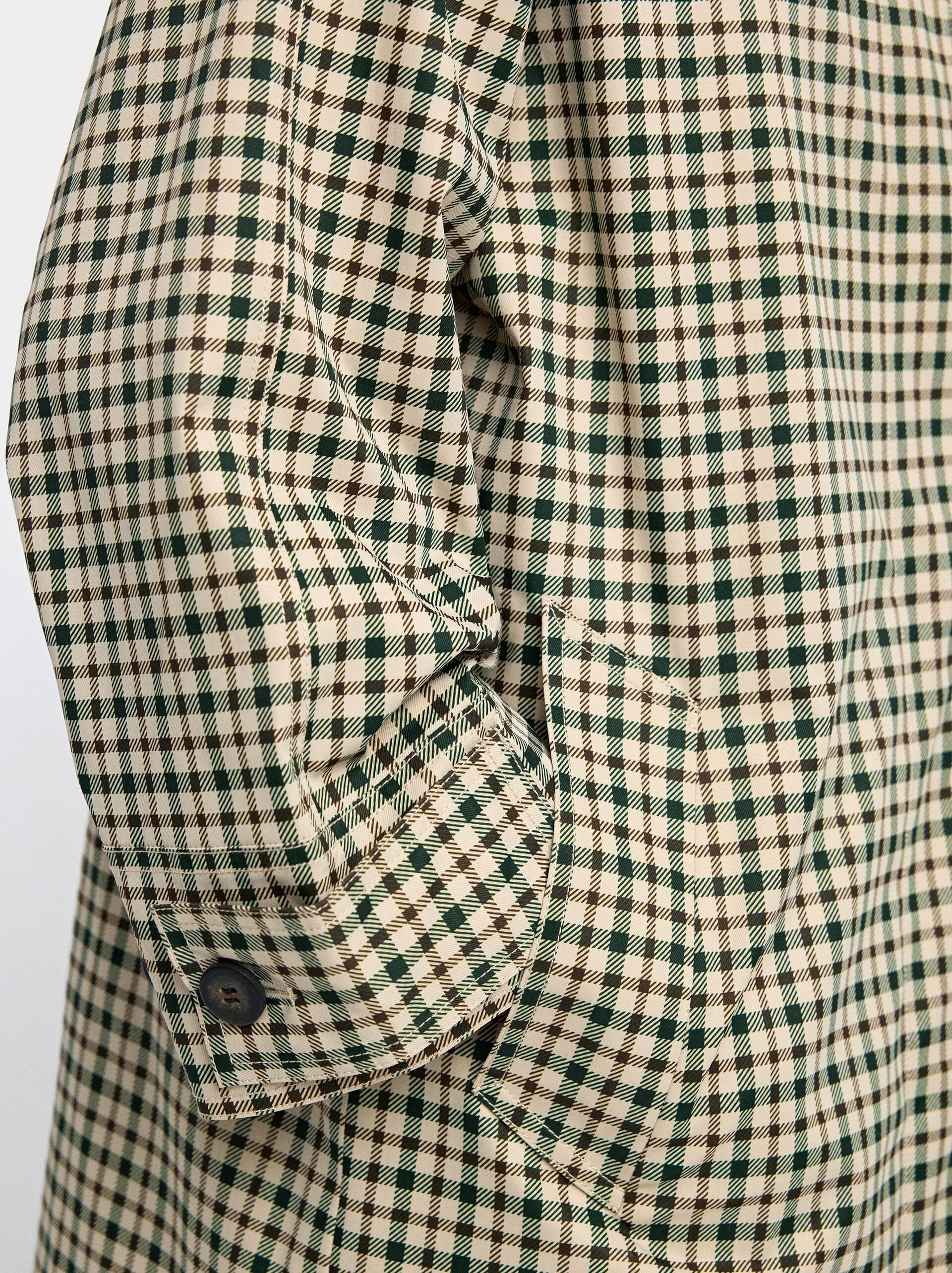 Parka with printed check pattern image number 4.0