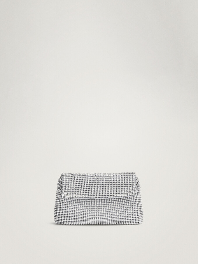 Mesh Fabric Multipurpose Bag, Silver, hi-res